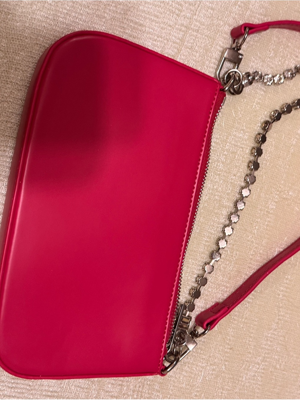 Kimchi Blue Hot Pink Mini Crossbody with Decorative Chain